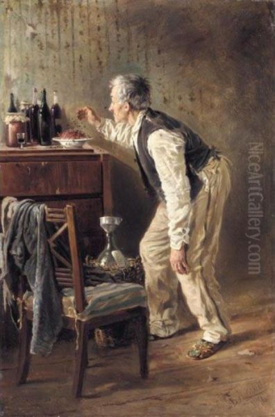 The Vodka Maker Oil Painting by Vladimir Egorovic Makovsky