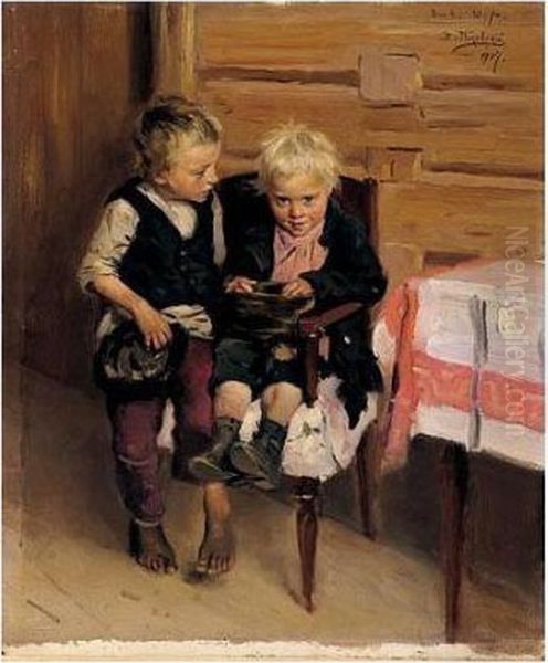 Children Playing Oil Painting by Vladimir Egorovic Makovsky