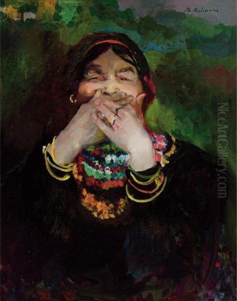 Laughing Baba Oil Painting by Philippe Andreevitch Maliavine