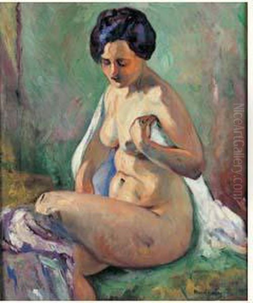 Nu Assis, Jeanne by Henri Charles Manguin