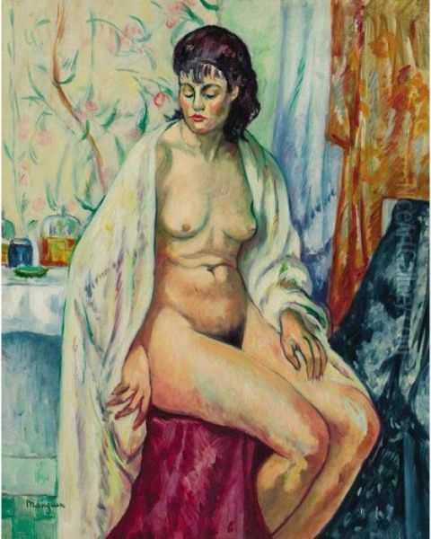 Nu Au Peignoir: La Tcheque Oil Painting by Henri Charles Manguin