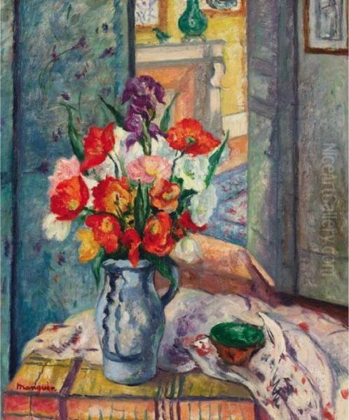 Les Pavots Oil Painting by Henri Charles Manguin