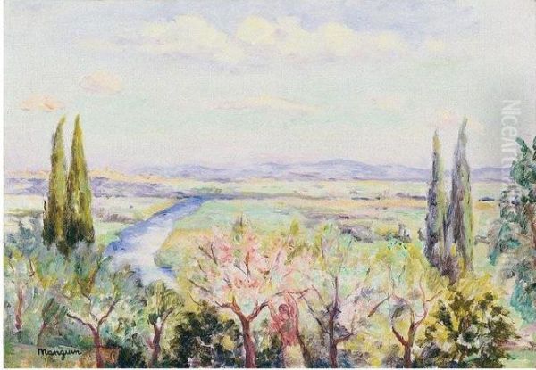 Vallee De La Seine, Vue De La Joncherie Oil Painting by Henri Charles Manguin