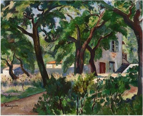 La Maison Dans La Foret, Saint-tropez Oil Painting by Henri Charles Manguin