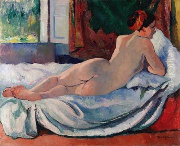 Nu Au Turban Rouge, Jeanne Oil Painting by Henri Charles Manguin