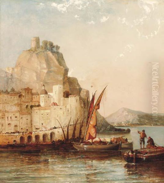 The Gulf Of Salerno Oil Painting by Arthur Joseph Meadows