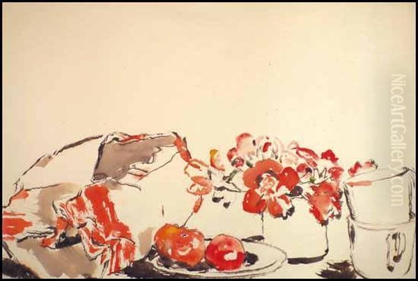 Bread And Flowers by David Brown Milne