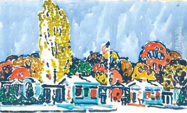 Entrance To The Zoo Oil Painting by David Brown Milne