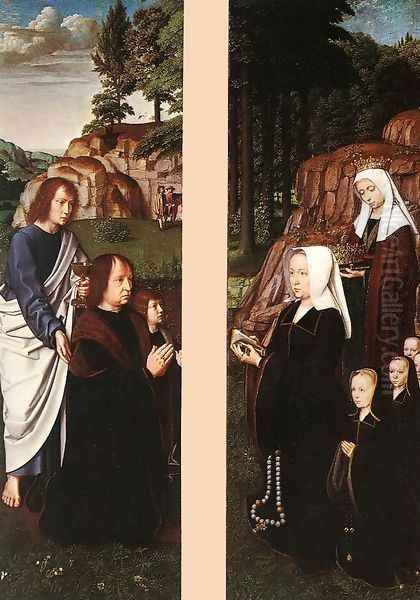 Triptych of Jean Des Trompes (side panels) 1505 Oil Painting by Gerard David