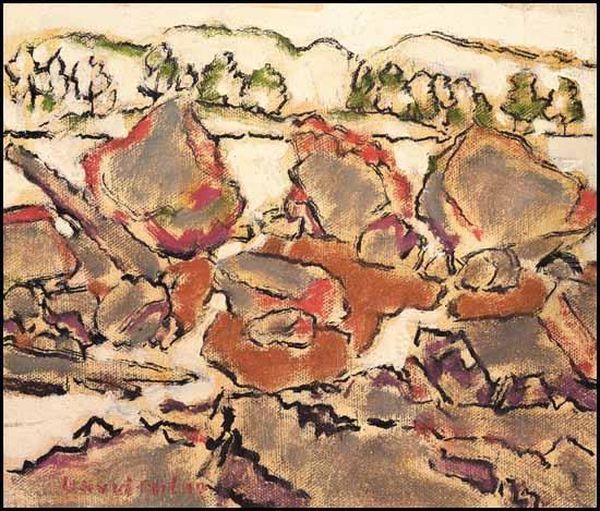 Boulders, Six Mile Lake, Muskoka, Ontario Oil Painting by David Brown Milne