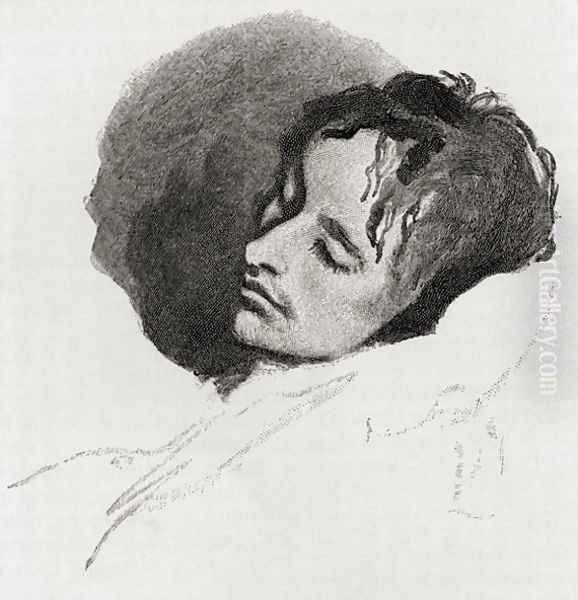 John Keats in his Last Illness, engraved after the sketch by Joseph Severn, from the book The Century Illustrated Monthly Magazine, May to October, 1883 Oil Painting by Joseph Arthur Palliser Severn