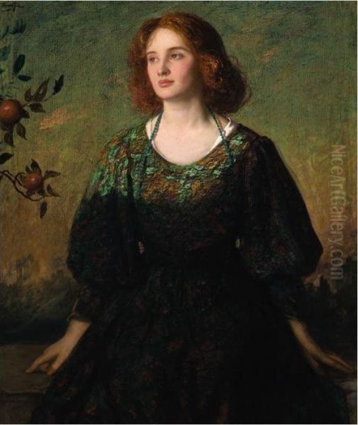 Portrait Of A Lady Oil Painting by Thomas E. Mostyn