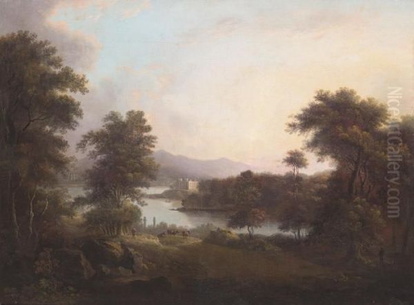 Lochside Castle Oil Painting by Alexander Nasmyth