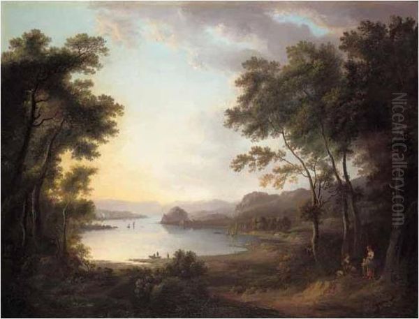 Dumbarton, On The Clyde Oil Painting by Alexander Nasmyth