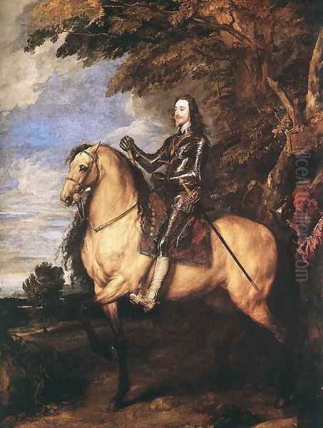 Charles I on Horseback c. 1635 Oil Painting by Sir Anthony Van Dyck