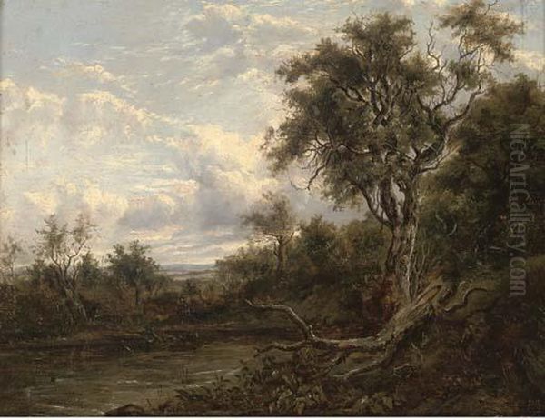 A Fallen Branch On A River Bank Oil Painting by Patrick, Peter Nasmyth