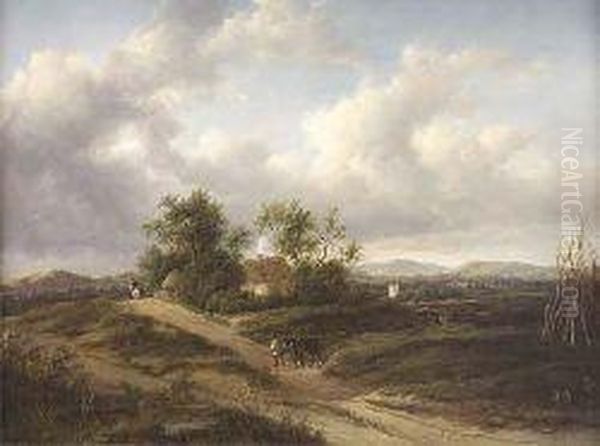 Man With Horse On A Country Road Oil Painting by Patrick, Peter Nasmyth