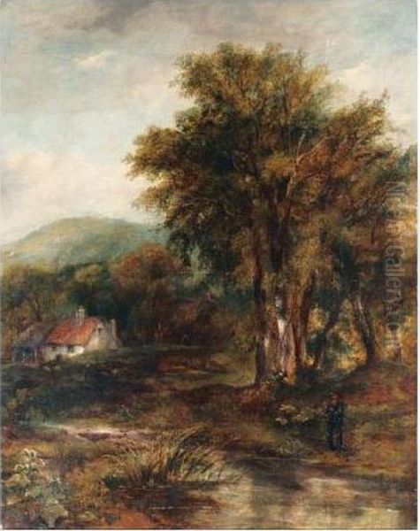 The Bridge Of Bracklinn Oil Painting by Patrick, Peter Nasmyth