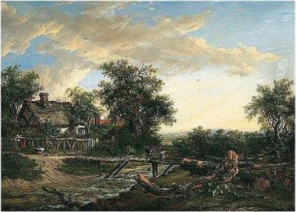 The Village Ford Oil Painting by Patrick, Peter Nasmyth