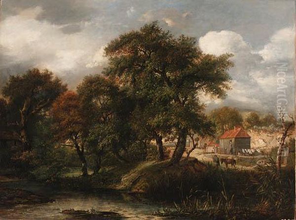 View Between Gravesend And Northfleet Oil Painting by Patrick, Peter Nasmyth