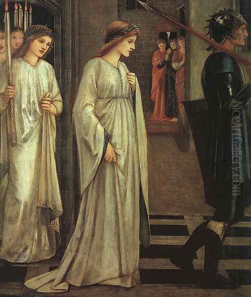 The Princess Sabra Led to the Dragon 1866 Oil Painting by Sir Edward Coley Burne-Jones