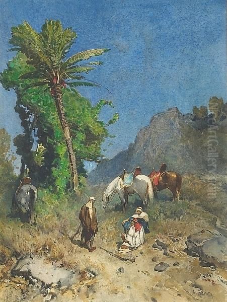 The Noon Rest Oil Painting by Alberto Pasini