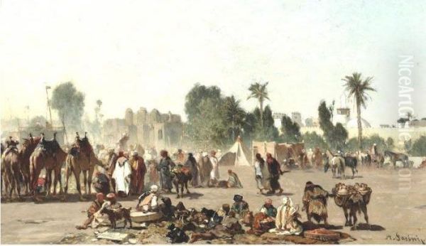 The Traders Oil Painting by Alberto Pasini