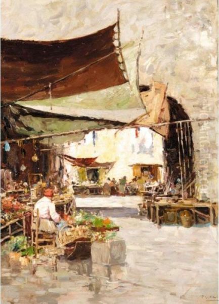 Market Day Oil Painting by Alberto Pasini