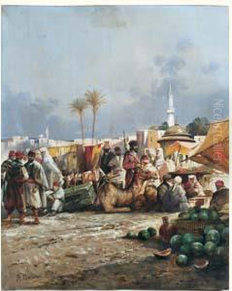 Le Jour Du Marche Oil Painting by Alberto Pasini