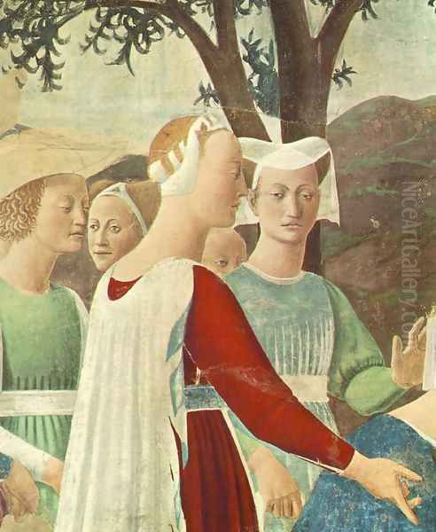 Adoration of the Holy Wood (detail-3) c. 1452 Oil Painting by Piero della Francesca