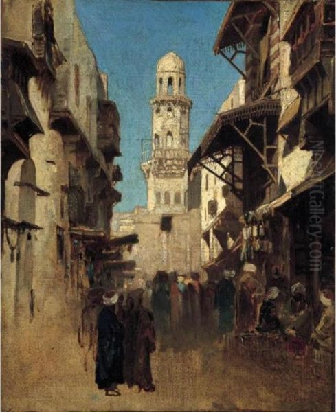 Via Che Conduce A Bab El Nasr Oil Painting by Alberto Pasini