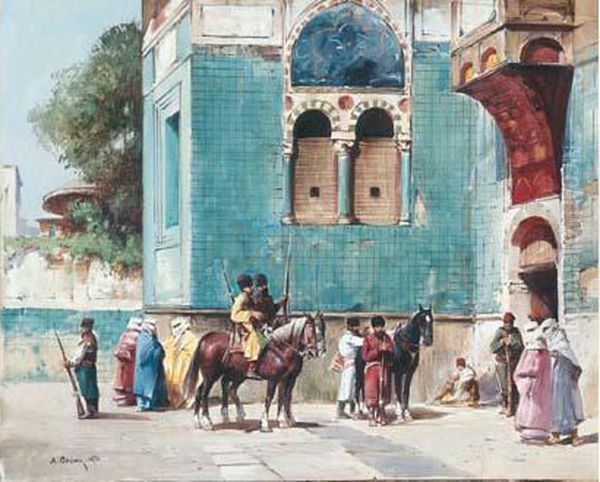 Scene Animee En Turquie Oil Painting by Alberto Pasini