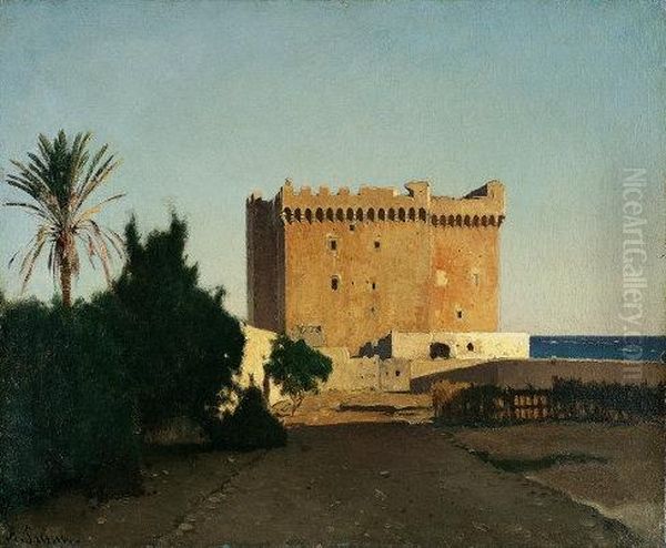 Il Castello Di St.honorat Oil Painting by Alberto Pasini