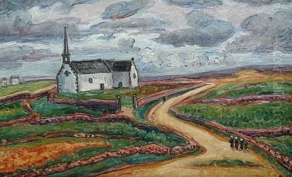 La Chapelle Le Portivy Oil Painting by Jean Peske