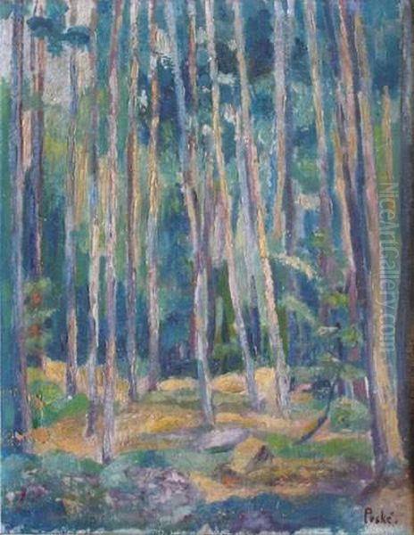 Sous-bois Oil Painting by Jean Peske