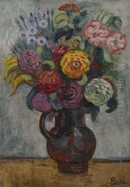 Bouquet De Fleurs. Oil Painting by Jean Peske