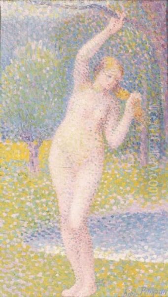 Femme Nue Debout Oil Painting by Hippolyte Petitjean