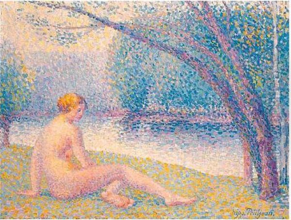 Femme Au Bord De L'eau Oil Painting by Hippolyte Petitjean