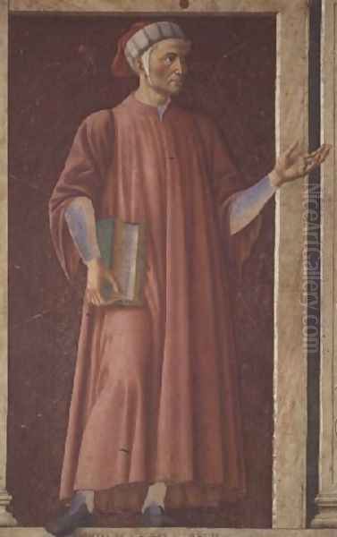 Dante Alighieri (1265-1321) from the Villa Carducci series of famous men and women, c.1450 Oil Painting by Andrea Del Castagno