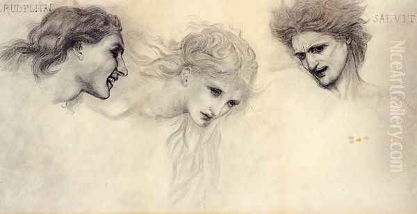 Head Study for 'The Masque of Cupid' Oil Painting by Sir Edward Coley Burne-Jones