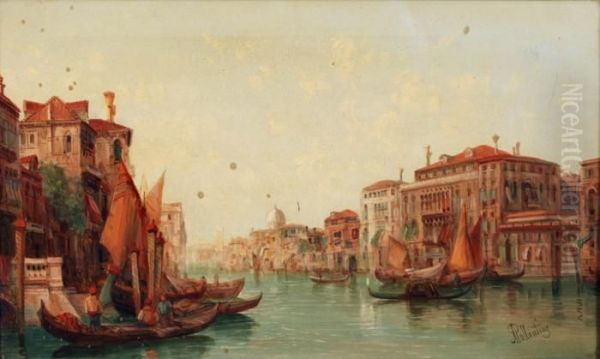 View Ofthe Grand Canal Oil Painting by Alfred Pollentine