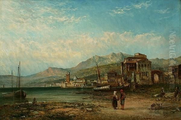 Mediterrean Landscape Oil Painting by Alfred Pollentine