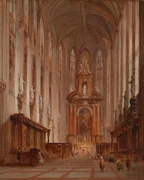 St. Pauls, Antwerp Oil Painting by Alfred Pollentine