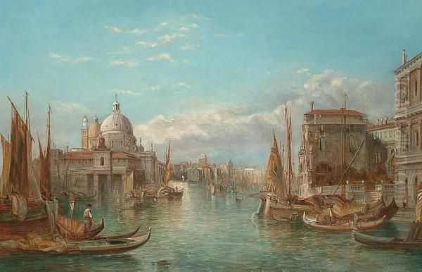 The Ducal Palace, Venice; S. Maria Della Salute, Venice Oil Painting by Alfred Pollentine