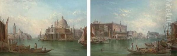 The Dogana; And The Ducal Palace, Venice Oil Painting by Alfred Pollentine