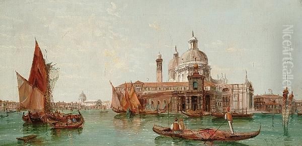 'the Dogana, Venice', And 's. Pietro De Castello, Venice' Oil Painting by Alfred Pollentine