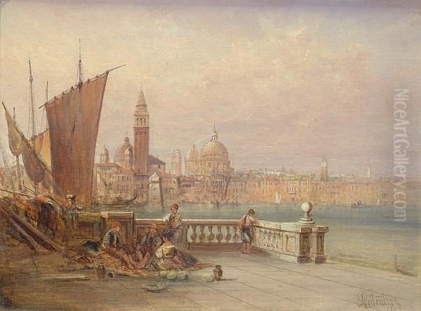 A View Of Venice Oil Painting by Alfred Pollentine