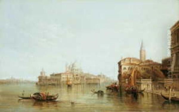 In Venedig. Blick Auf Il Redentore Und Sta.maria Della Salute Oil Painting by Alfred Pollentine