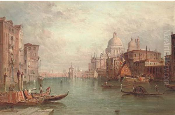 Santa Maria Della Salute On The Grand Canal, Venice Oil Painting by Alfred Pollentine