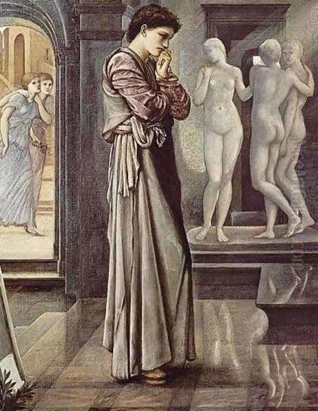 Pygmalion and the Image I: The Heart Desires Oil Painting by Sir Edward Coley Burne-Jones